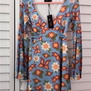 dELiA*s Spring Floral Butterfly Babydoll Dress